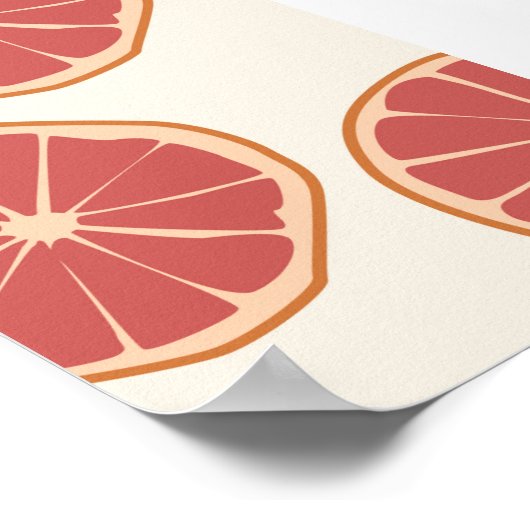 Poster Boho Grapefruit Slices Tropical Summer Print (Coin)