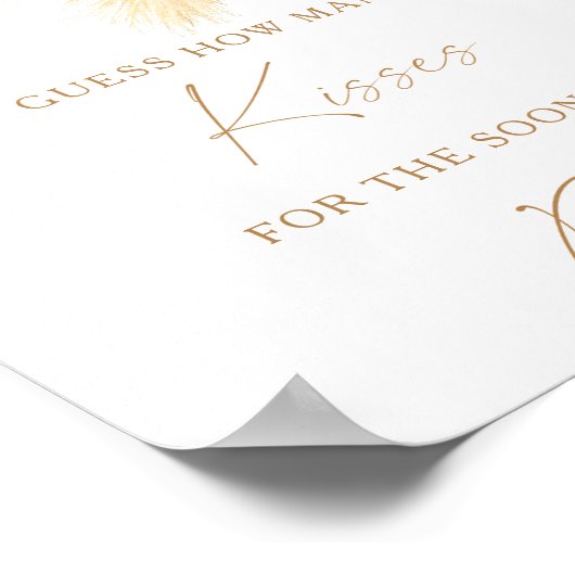 Poster Boho grass - Combien de baisers nuptiale douche je (Coin)