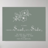 Poster Boho Green Choisissez un siège pas un Mariage laté (Devant)