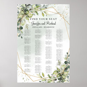 Poster Boho Green Foliage Eucalyptus Gold Siège