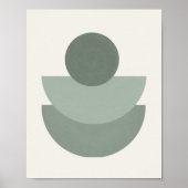Poster Boho Green Sage Mid Century Art Imprimer (Devant)