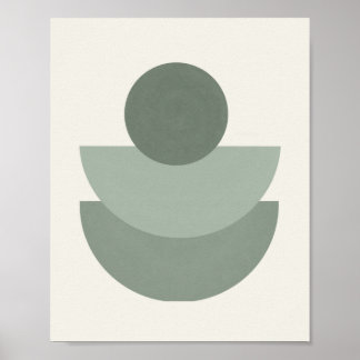 Poster Boho Green Sage Mid Century Art Imprimer