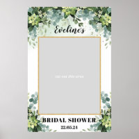 Boho greenery succulent bridal shower photo prop