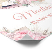 Poster Boho Herbe des Pampas Fleur Rose Cheval à Bascule  (Coin)