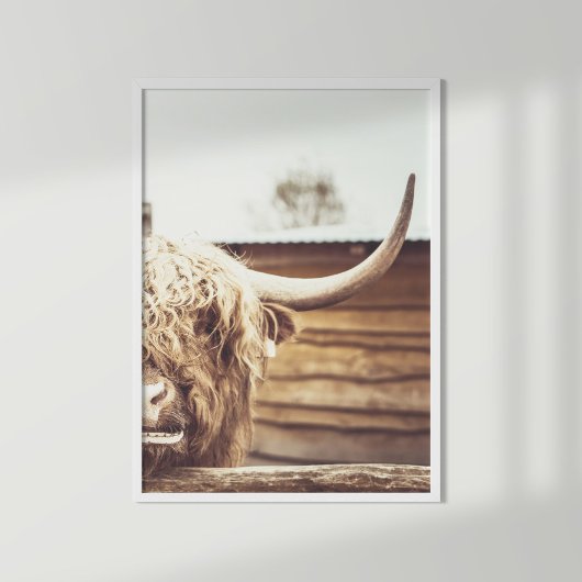 Poster Boho Highland Cow Wall Art