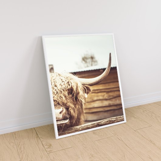 Poster Boho Highland Cow Wall Art