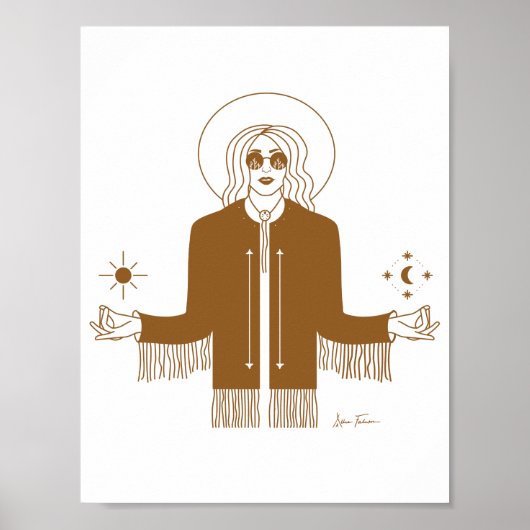 Poster Boho Hippie Rust Wall Art (Devant)