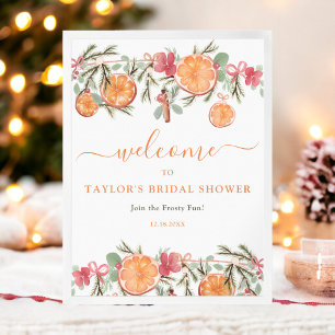Poster Boho Hiver Séché Citrus Floral Bridal bienvenue