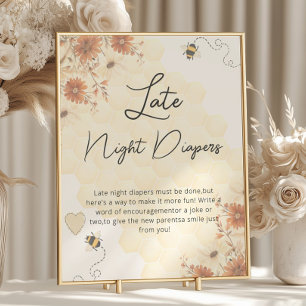 Poster Boho Honey Baby shower Diaports nocturnes