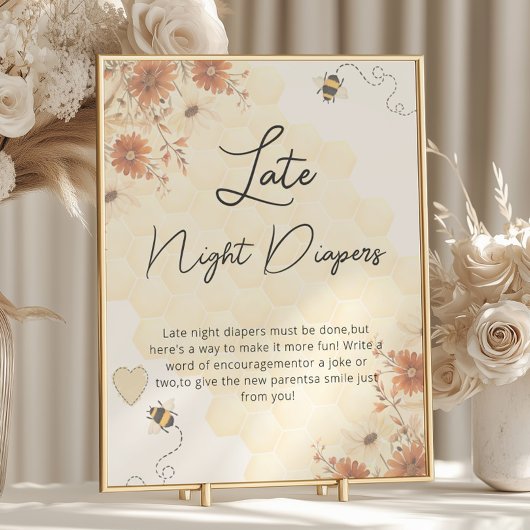 Poster Boho Honey Baby shower Diaports nocturnes