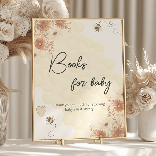 Poster Boho Honey Bee Baby shower Livres Pour Baby