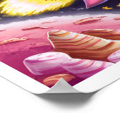 Poster Boho Illustration Girafe naviguant dans l'Espace (Coin)