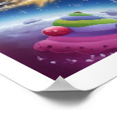 Poster Boho Illustration Licorne dans l'Espace (Coin)