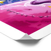 Poster Boho Illustration Singe naviguant dans l'Espace (Coin)