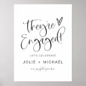 Poster Boho Ils sont fiancés Fête de fiançailles (Devant)