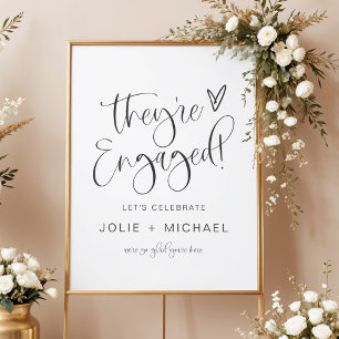 Poster Boho Ils sont fiancés Fête de fiançailles