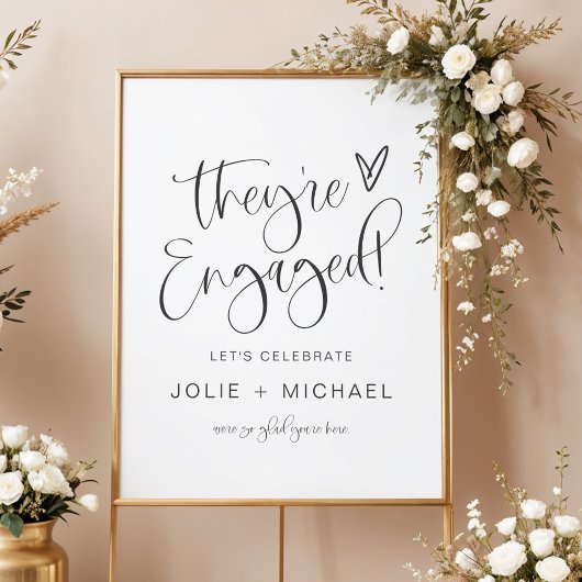 Poster Boho Ils sont fiancés Fête de fiançailles