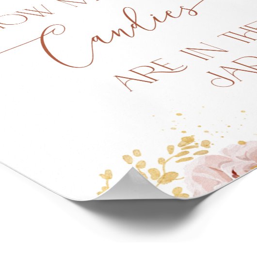 Poster Boho jardin fleurs Devinez combien de bonbons (Coin)