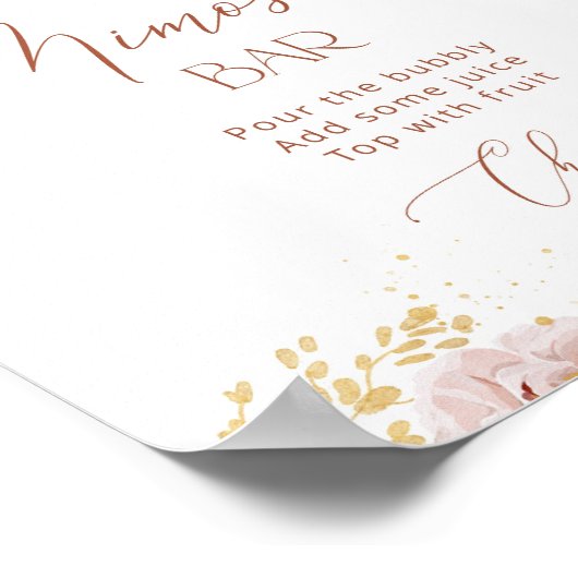 Poster Boho jardin fleurs mimosa bar (Coin)