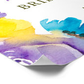 Poster Boho jaune lavande fleurie douche nuptiale bienven (Coin)