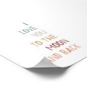 Poster Boho Je t'aime sur la lune et l'imprimé arrière (Coin)