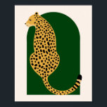 Poster Boho Jungle Vert Arc Vintage surdimensionné Leopar<br><div class="desc">Boho Jungle Vert Arc Vintage surdimensionné Leopard</div>