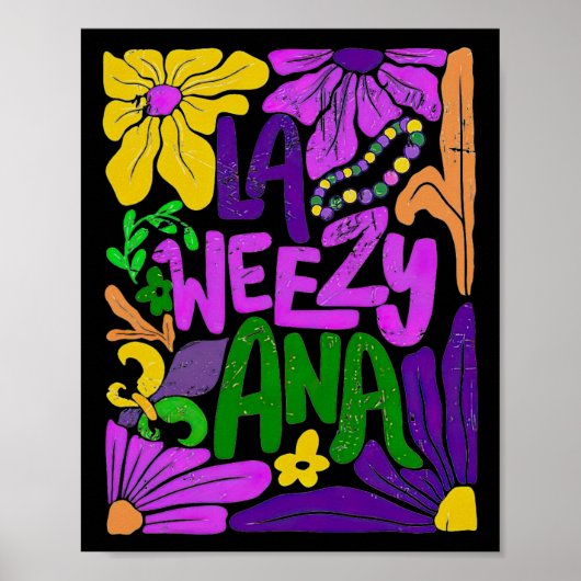 Poster Boho La Weezy Ana Mardi Gras Coquette Bow Louisiic (Devant)