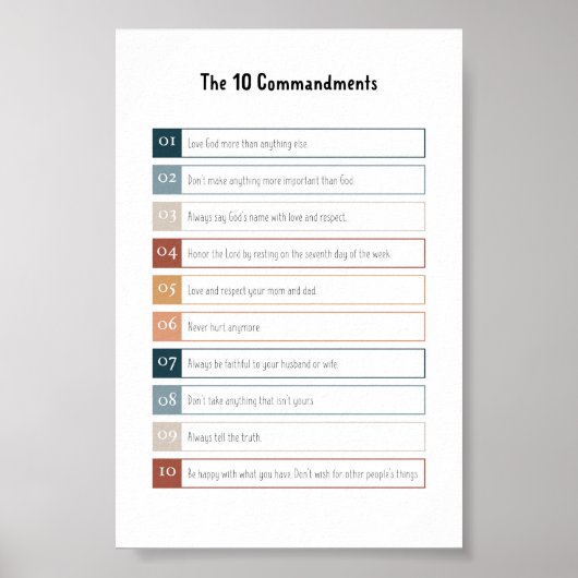 Poster Boho l'affiche des 10 commandements (Devant)