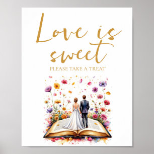Poster Boho L'amour Fleur sauvage est doux Prenez un sign