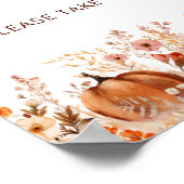 Poster Boho Little Citrouille Automne Fleur sauvage Faveu (Coin)