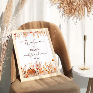 Poster Boho Little Citrouille Automne Fleurs sauvages Bie