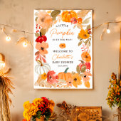 Poster Boho Little citrouille baby shower d'automne Bienv