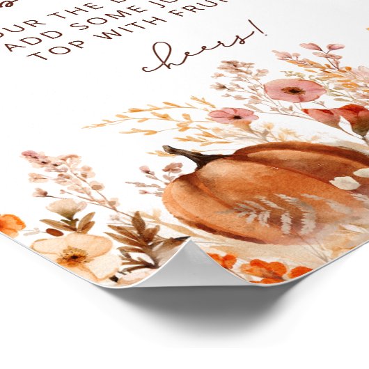 Poster Boho Little Citrouille Fall Fleurs sauvages Momosa (Coin)