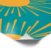 Poster Boho Little Ray of Sun Baby shower Turquoise (Coin)