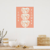 Poster Boho Love Flower Heart (Cuisine)