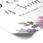 Poster Boho Magenta rose violet Floral Mariage Loisir Tre (Coin)