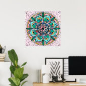 Poster Boho Mandala couleur aquarelle Floral (Bureau à domicile)