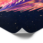 Poster Boho Mandala Mountain Sunset | Cosmic Night Sky (Coin)