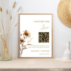 Poster Boho mariage Capture amour code QR mariage photo