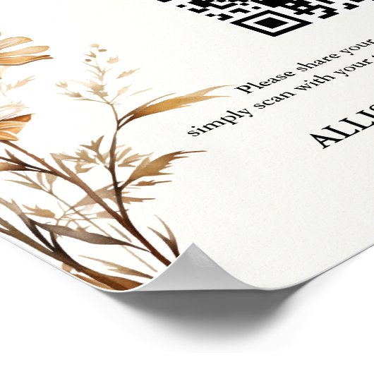 Poster Boho mariage Capture amour code QR mariage photo (Coin)