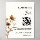 Poster Boho mariage Capture amour code QR mariage photo (Devant)
