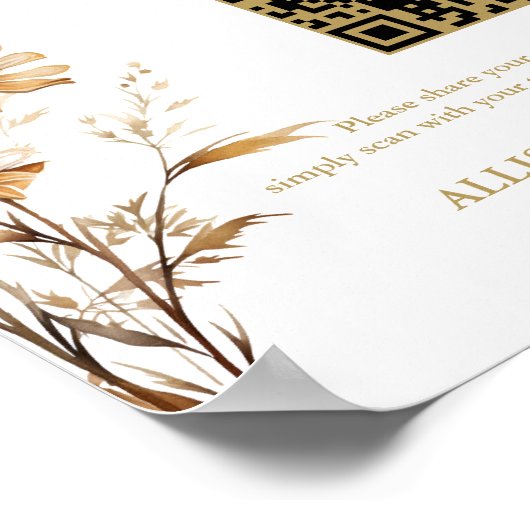 Poster Boho mariage Capture amour code QR mariage photo (Coin)