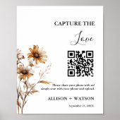 Poster Boho mariage Capture amour code QR mariage photo (Devant)