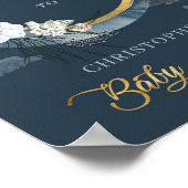 Poster Boho marine et doré pampas coton Bienvenue (Coin)