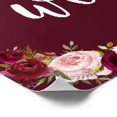 Poster Boho Marsala Bourgogne Bienvenue À Notre Signet Ma (Coin)