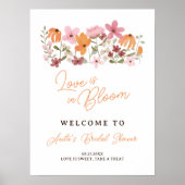 Poster boho meadow fleur sauvage douche nuptiale bienvenu (Devant)