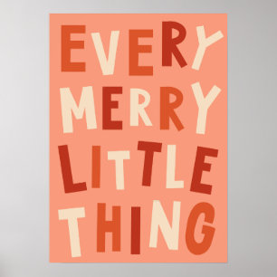 Poster Boho Merry Little Things Christmas Art Print