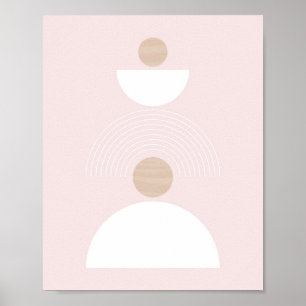 Poster Boho Mid Century Moderne Minimal Rose