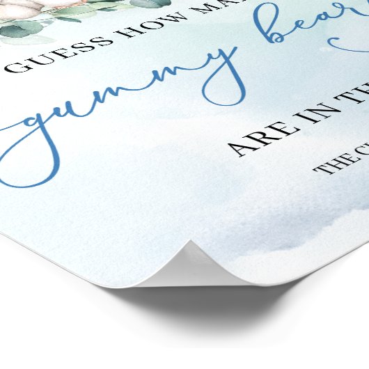 Poster Boho mignon bébé éléphant Devine combien de Gummy (Coin)