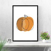 Poster Boho Minimal Citrouille Automne